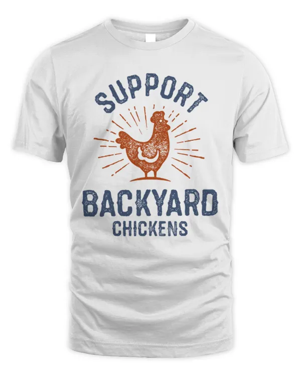 Support Backyard Chickens Tee, Vintage Inspired Cotton T-shirt, Unisex T-shirt