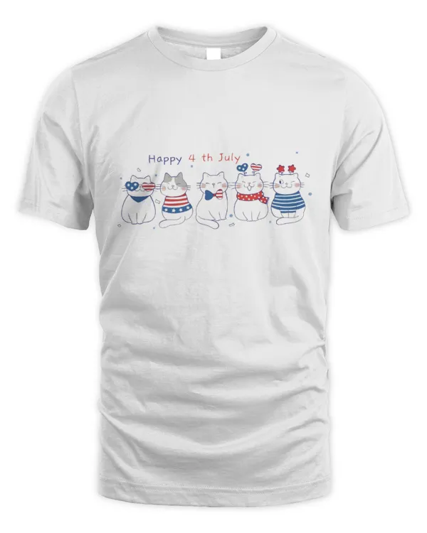 4th of July Cat Shirt, America Cat Animals Tees, Independence, Patriotic cat shirt, Cute Cat America