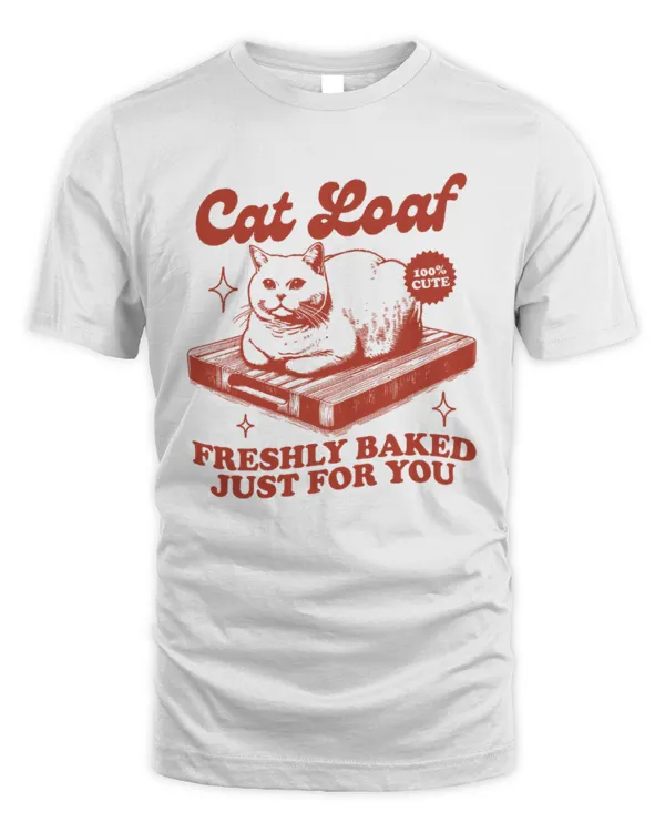 Cat Loaf Tshirt, Funny Cat Shirt, Trendy Vintage Retro Tshirts, Cat Lover Graphic Tees, Cat Lover Gift