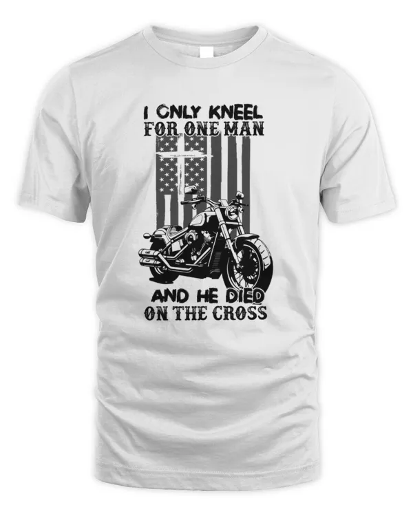 kneel for one man american flag cross motorcycle