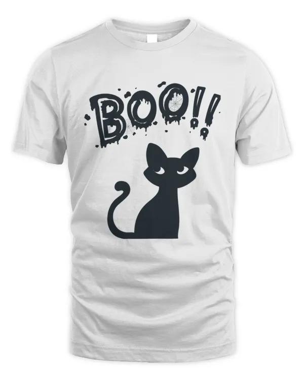 Halloween Boo Shirt Halloween cat Shirt T-Shirt