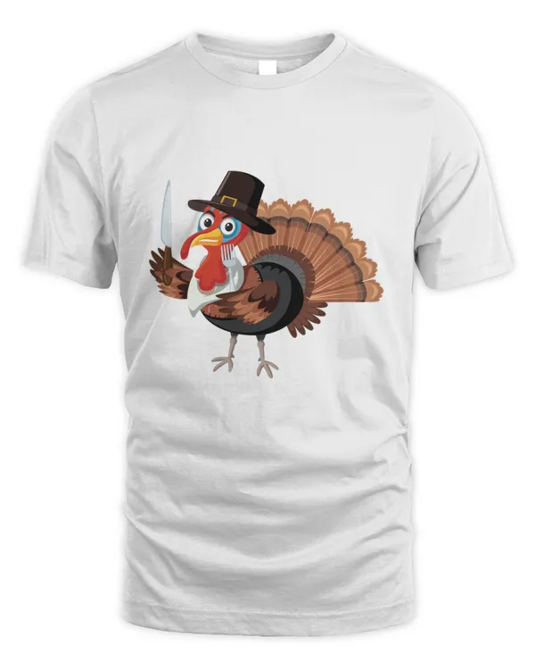 Thanksgiving turkey with fork and knife T-Shirt