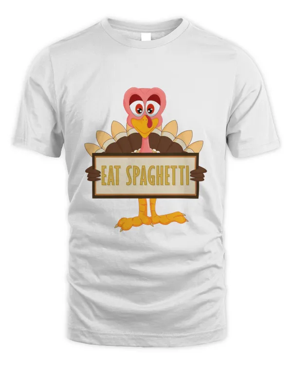 Turkey Eat Spaghetti Funny Thanksgiving Vegan for Men Women1951 T-Shirt