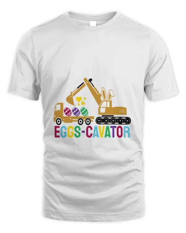 Kids EggsCavator Happy Easter Funny Excavator Hunting Egg Kids3564 T-Shirt
