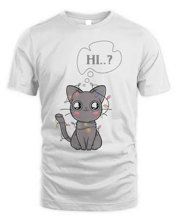 Christmas Cat says hey T-Shirt