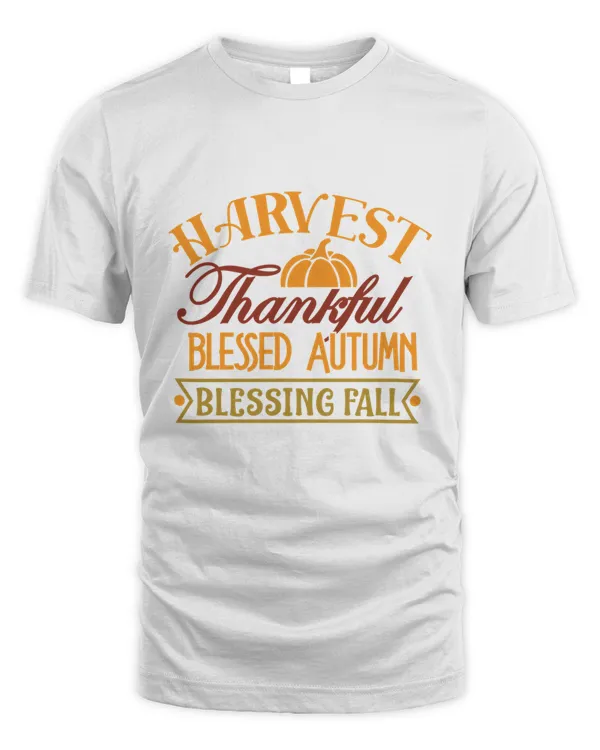 Harvest Thankful Blessed Autumn Design Pumpkin Spice Fall  Thanksgiving Gift T-Shirt