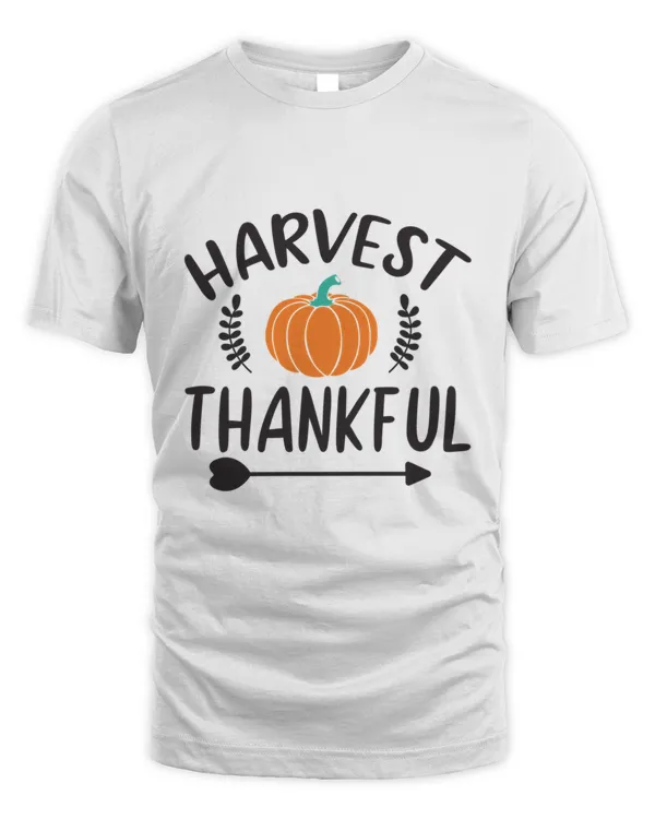 Harvest Thankful Design Pumpkin Spice Fall  Thanksgiving Gift T-Shirt