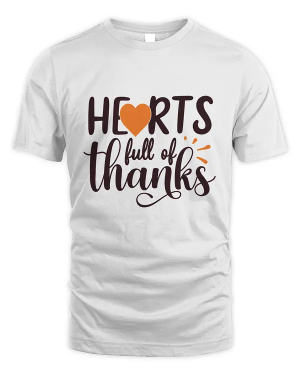 Hearts Full Of Thanks Design Pumpkin Spice Fall  Thanksgiving Gift T-Shirt