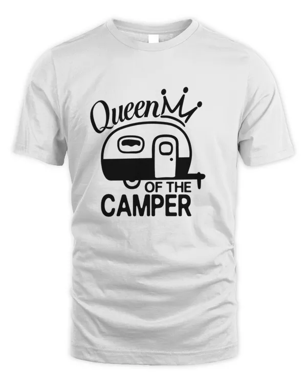 Queen Of The Camper For Adventure Hiking Camping Outdoor Lover T-Shirt