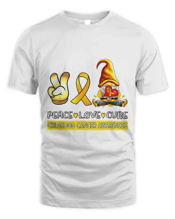 Childhood Cancer Awareness Ribbon Peace Love Cure Womens 317