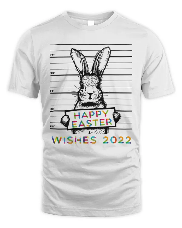 Happy Easter Wishes 2022 Funny Cute Bunny Rabbit Police Scene Illustration Classic T-Shirt