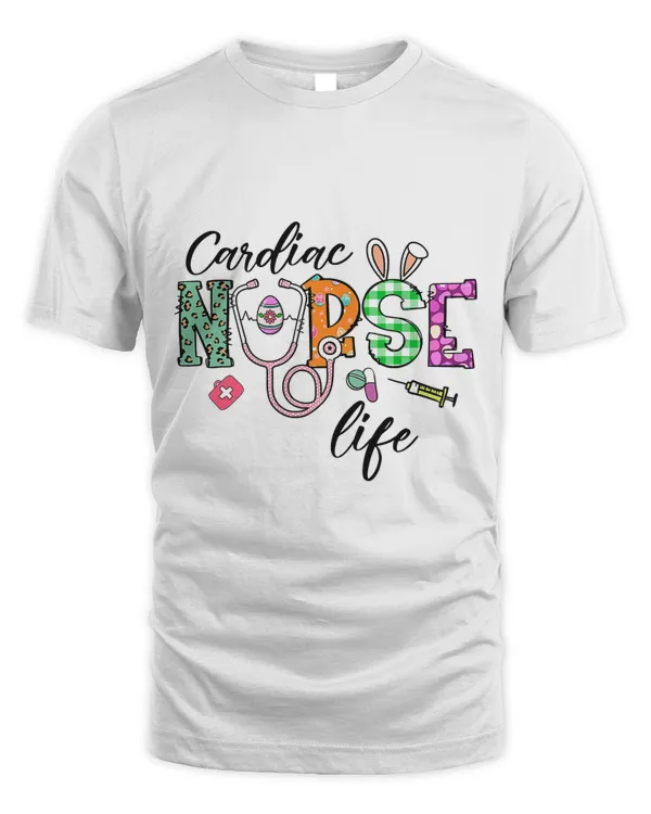 Cardiac Nurse Life Stethoscope Nursing Bunny Easter Day T-Shirt