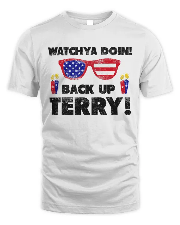 Back Up Terry American Flag Funny 4th Of July US Sunglasses T-Shirt