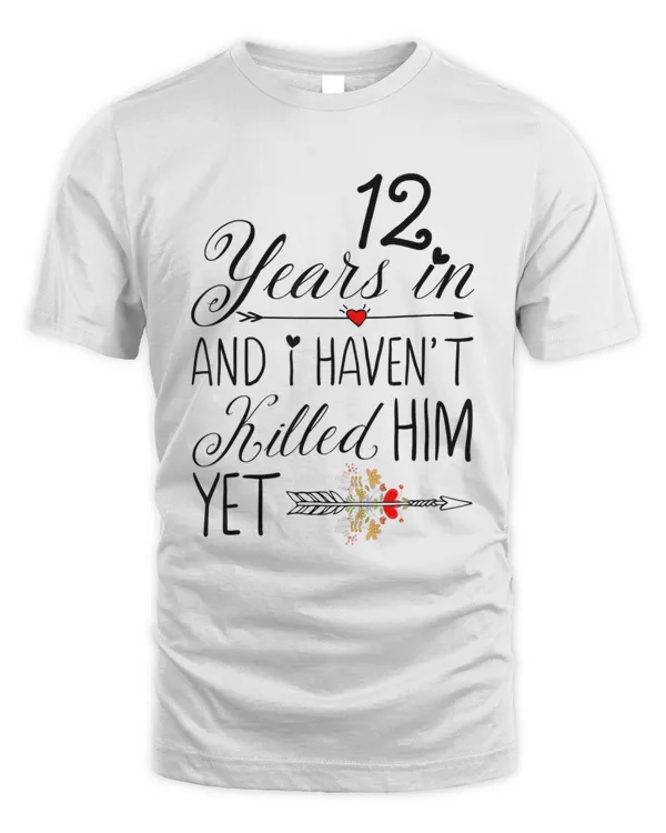 12th Wedding Anniversary Gift Shirt Cute Couple Tee for Her