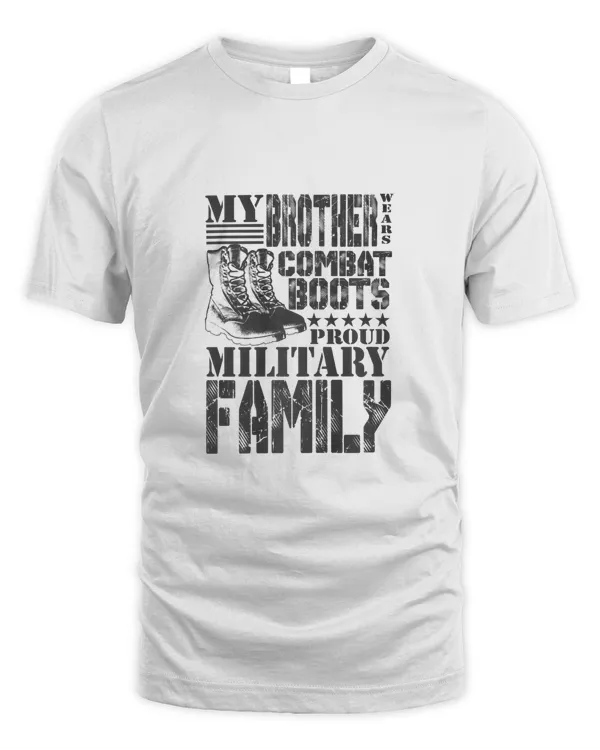 Brother Wears Combat Boots Proud Military Family Premium T-Shirt