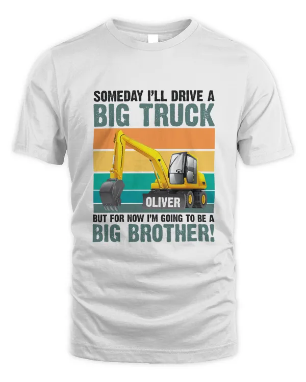 RD Big brother to be big truck excavator pregnancy announcement custom Tshirt