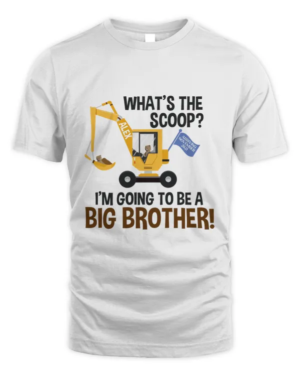 RD Big brother to be shirt construction digger what_s the scoop pregnancy announcement Tshirt - construction big brother t shirt