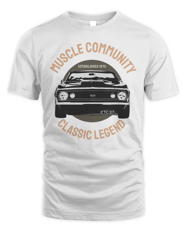 Muscle Community Est 1970 Classic Legend Retro Vintage