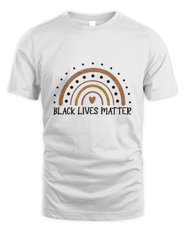 RD Black Lives Matter Glitter Rainbow Africa Girl Black History T-Shirt