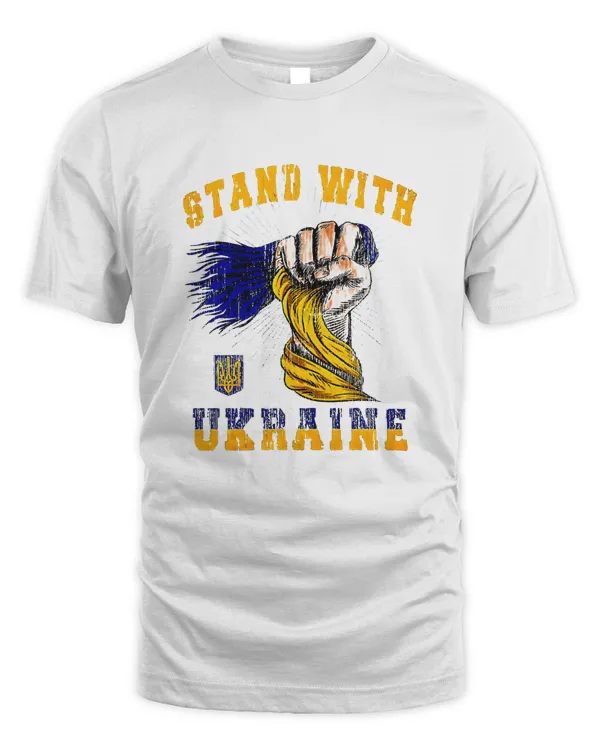 Support Ukraine I Stand With Ukraine Ukrainian Flag Puck FuTin Shirt