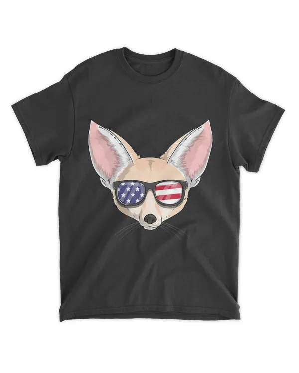 Fennec Fox Patriotic USA 4th of July American Cute Gift T-Shirt