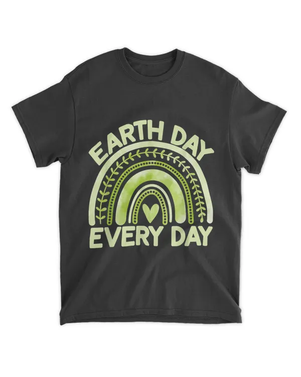 Earth Day Everyday Green Rainbow and Heart Trending Rainbow T-Shirt Hoodie Shirt