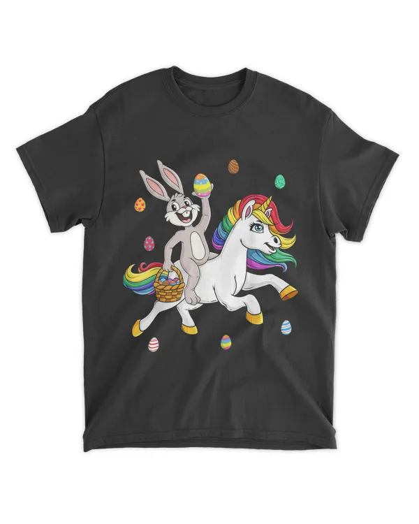 Easter Bunny Riding A Unicorn Cute Magical Girls Kids Teens T-Shirt Hoodie Shirt