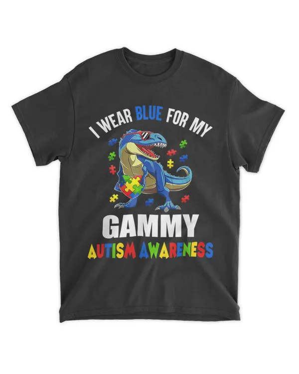 I Wear Blue For Gammy Dinosaur Autism Awareness T-Shirt hoodie shirt