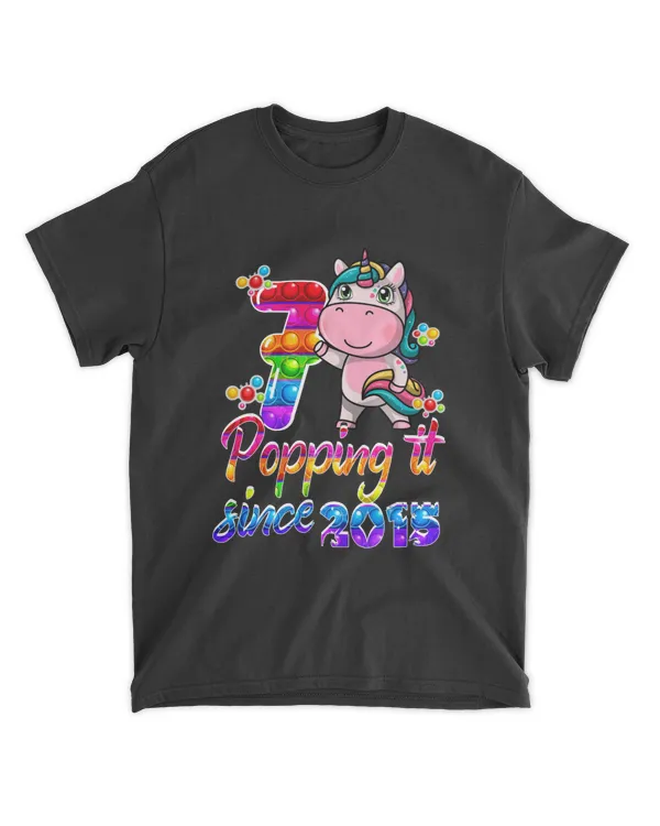 RD 7 Years Old Unicorn Pop It Unicorn Popping Since 2015 Gifts, Birthday Shirt