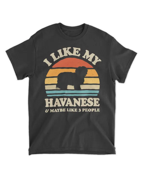 I Like My Havanese And Maybe Like 3 People Dog Retro Vintage T-Shirt