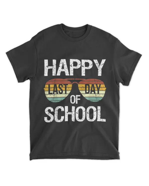 Happy Last Day Of School Teacher Student Graduation Vintage T-Shirt