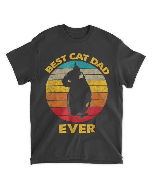 Best Cat Dad Ever T-Shirt Vintage Cat, Dad, Mom Fathers Day T-Shirt