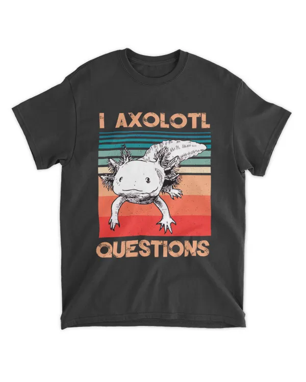 Vintage I Axolotl Questions Cute Pun Funny Axolotl Lover