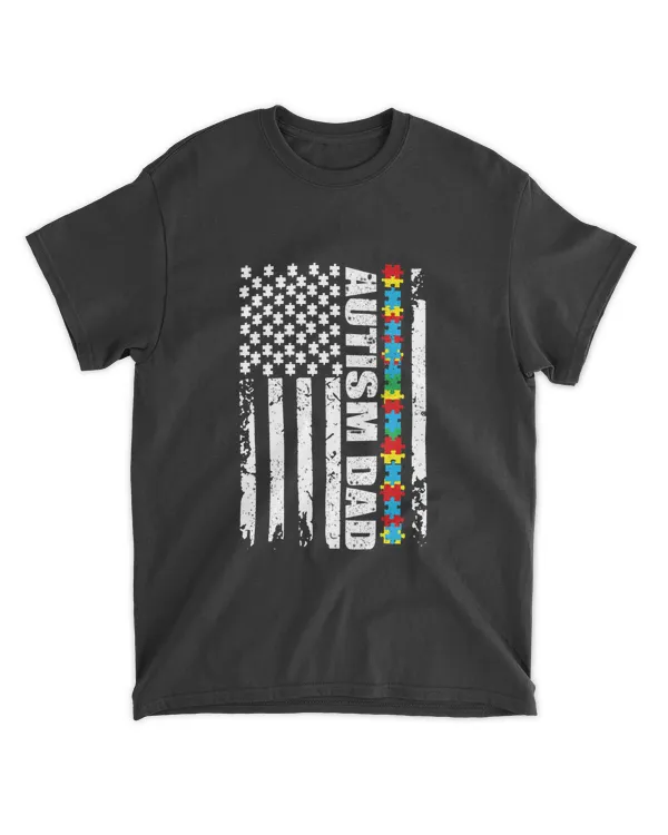 Autism Dad USA Flag Best Autism Dad Autism Awareness Gift