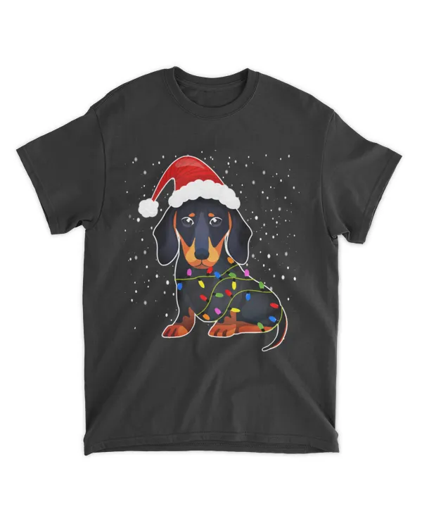 Dachshund Christmas Tree Light Aussie Xmas Dog T-Shirt