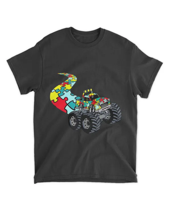 Autism Awareness for Monster Truck Lover Boy Piece Puzzle T-Shirt