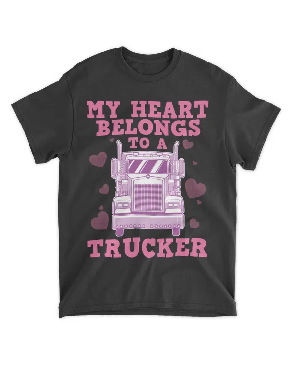 Cool Truckers Wife Gift For Women Funny Truck Driver Girl Long Sleeve T-Shirt