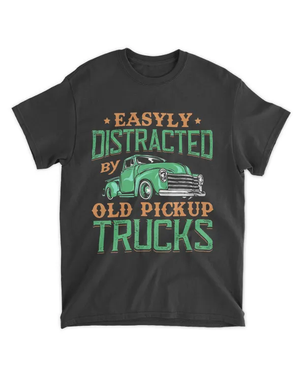 Easily Distracted By Old Pickup Truck Squarebody Men Gift T-Shirt