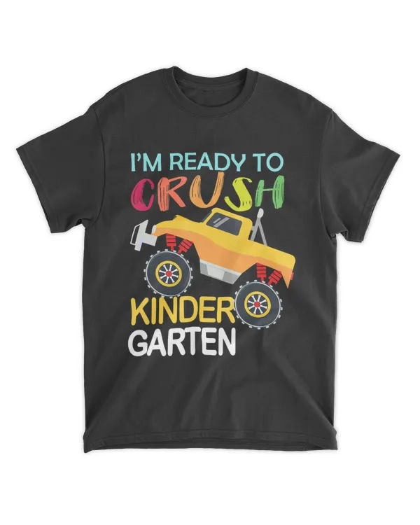 I'm Ready to Crush Kindergarten-Monster Truck Lover Racing T-Shirt