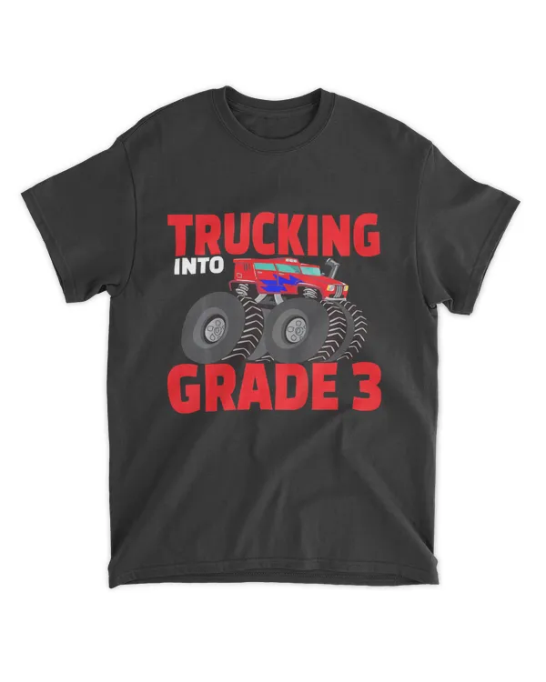 Kids Trucking Into Grade 3 Back To School Monster Truck Lover T-Shirt