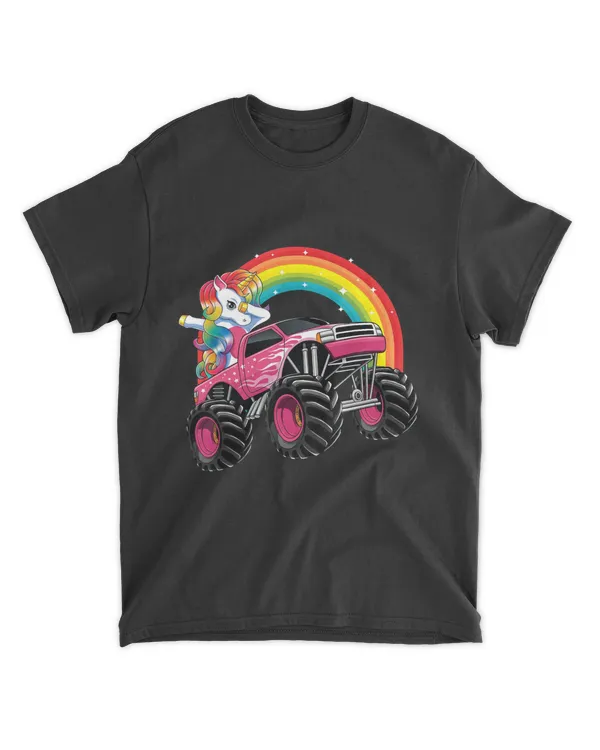 Monster Truck Dabbing Unicorn Birthday Party Girl Kids Gift T-Shirt