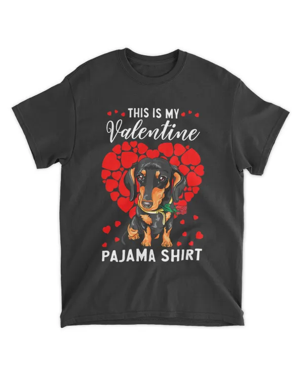 Cute This Is My Valentine Pajama dachshund Dog Lover Classic T-Shirt