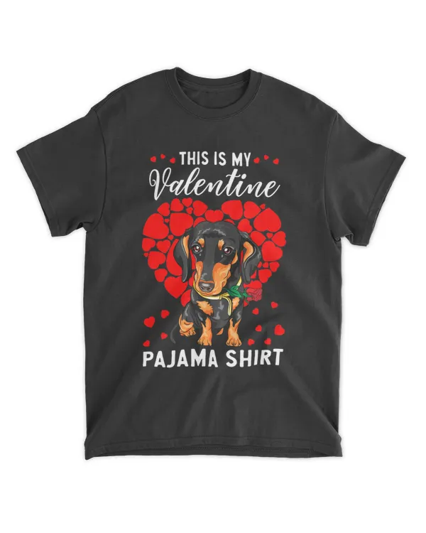 Cute This Is My Valentine Pajama dachshund Dog Lover Classic T-Shirt
