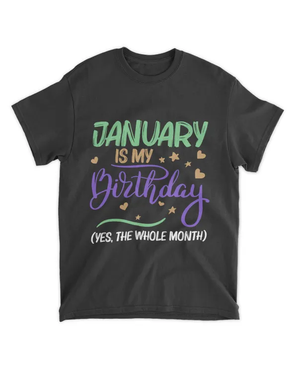 RD January Is My Birthday The Whole Month January Birthday Shirt