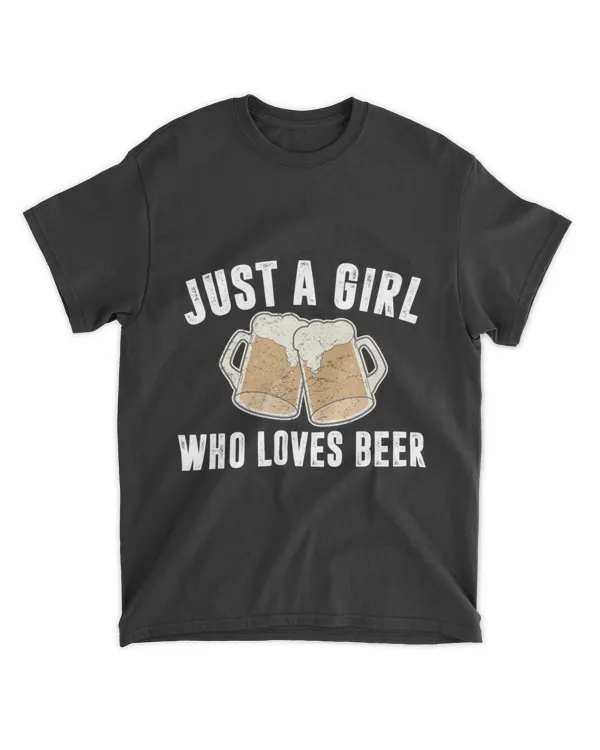 Just A Girl Who Loves Beer Funny Beer Drinker Vintage Party