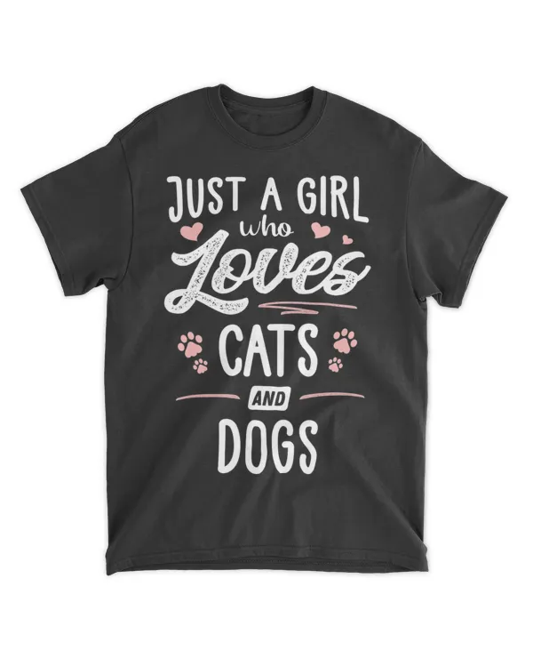 Just A Girl Who Loves Cats And Dogs Gift Cat Lover