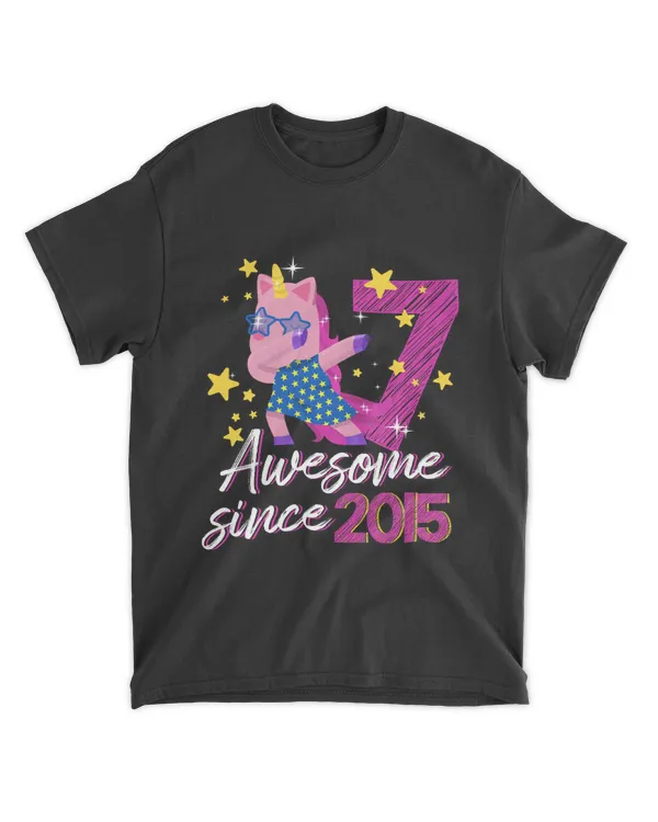 RD 7 Years Old Unicorn Dabbing 7th Birthday Girl Unicorn Party Shirt