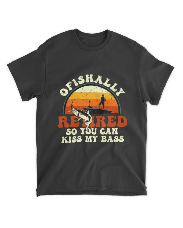 RD Ofishally Retired Funny Bass Fishing Retirement Gift For Men Shirt