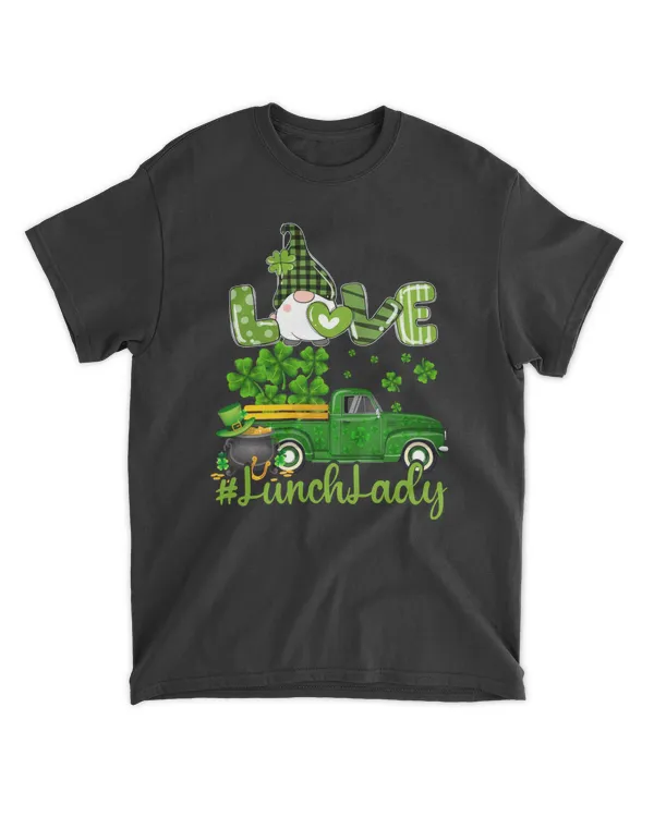 RD Love Lunch Lady Gnome Shamrock Saint Patrick's Day Shirt