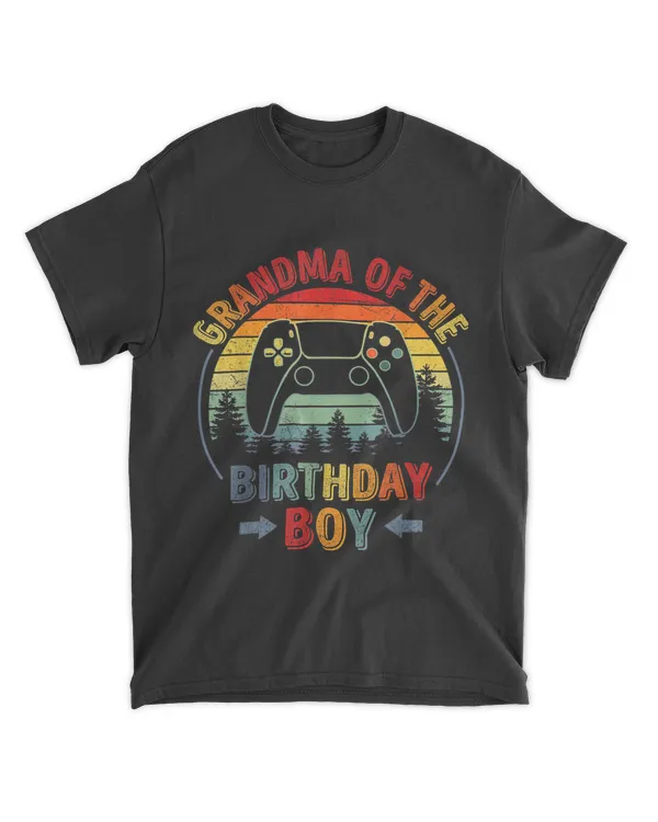 Grandma of the Birthday Boy Vintage Matching Gamer Birthday T-Shirt - Mothers Day Shirts For Grandma